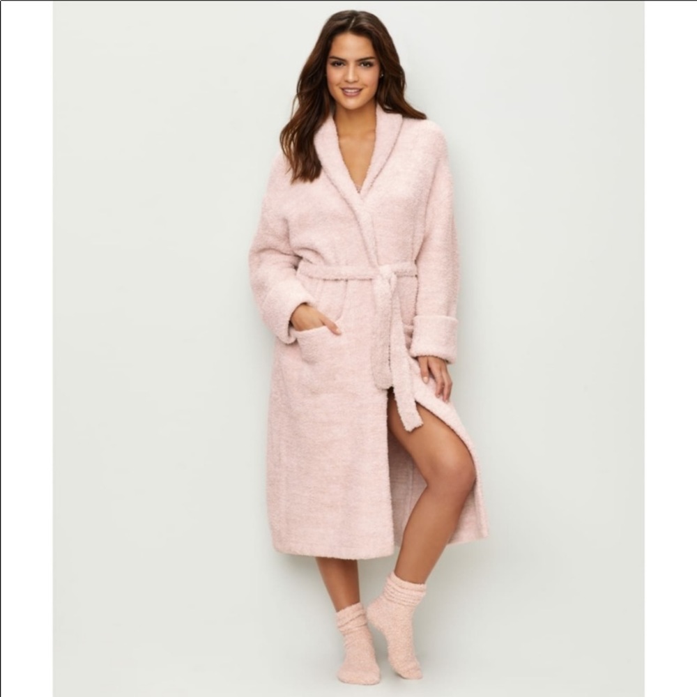 Barefoot Dreams Cozy Long Plush Robe in Light Pink
